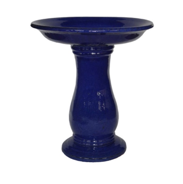 Blue Falling Birdbath