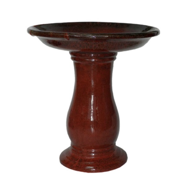 Tropical Red Birdbath 