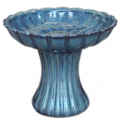 Moss Green Blossom Birdbath