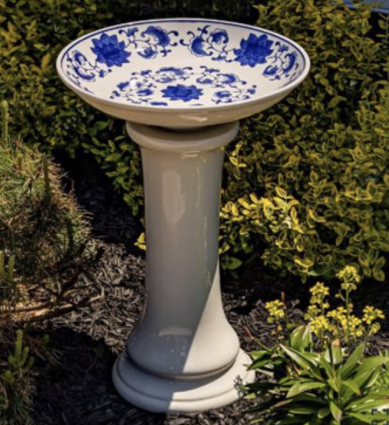 White Audrey Birdbath