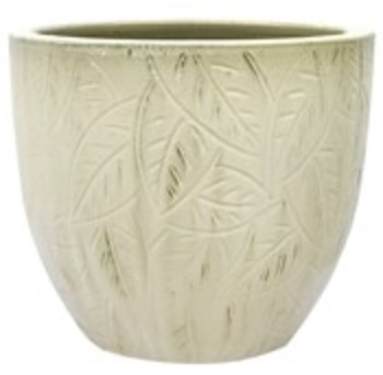 Light Cream Leaf Planter 13"