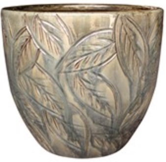 Brown Cream Leaf Planter 13"