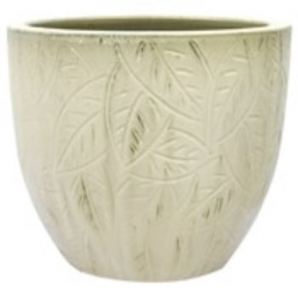 Brown Cream Leaf Planter 10"