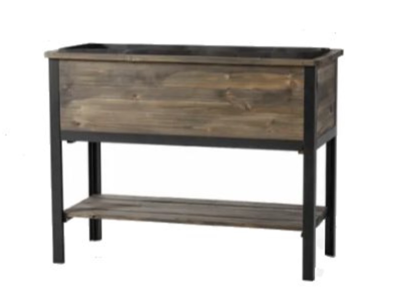 Urban Gardener® Distressed Wood Elevated Garden Planter With Shelf