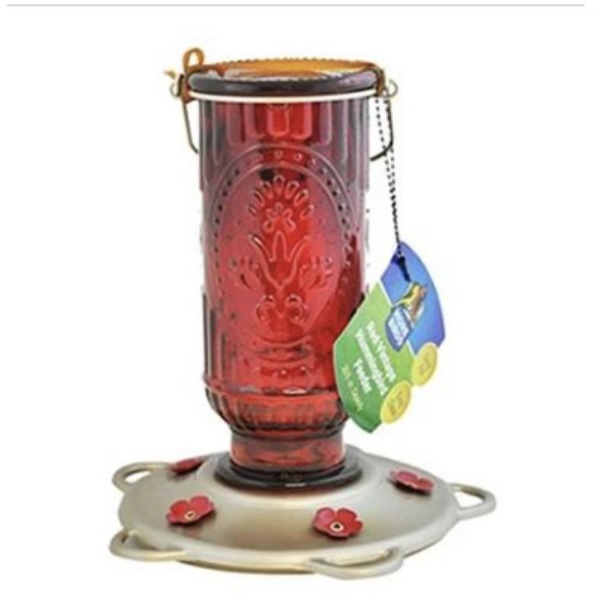 Red Vintage Hummingbird Feeder