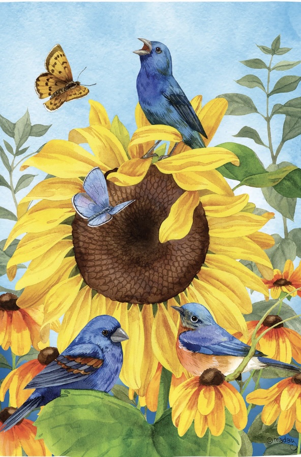 Sunflower Glory Suede House Flag
