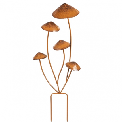 Mushroom Metal Garden Stake 