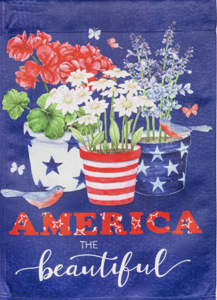 America the Beautiful Suede Garden Flag