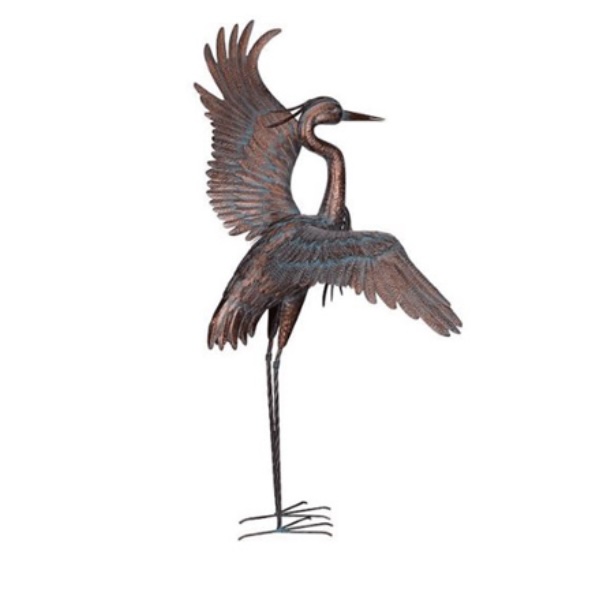 Dancing Copper Heron 48"H