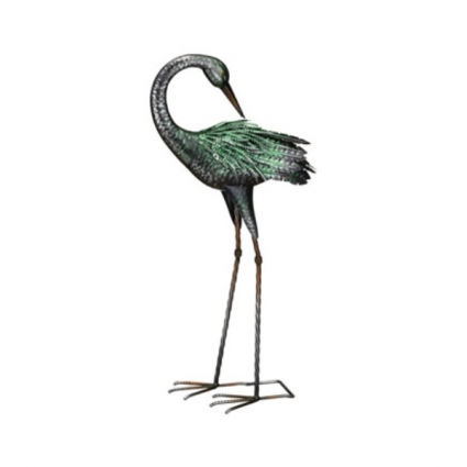 CRANE, IRIDESCENT PREENING 28" H