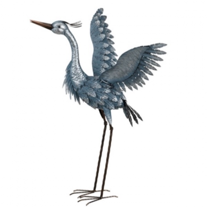 Metallic Blue Heron 29" - Wings Up