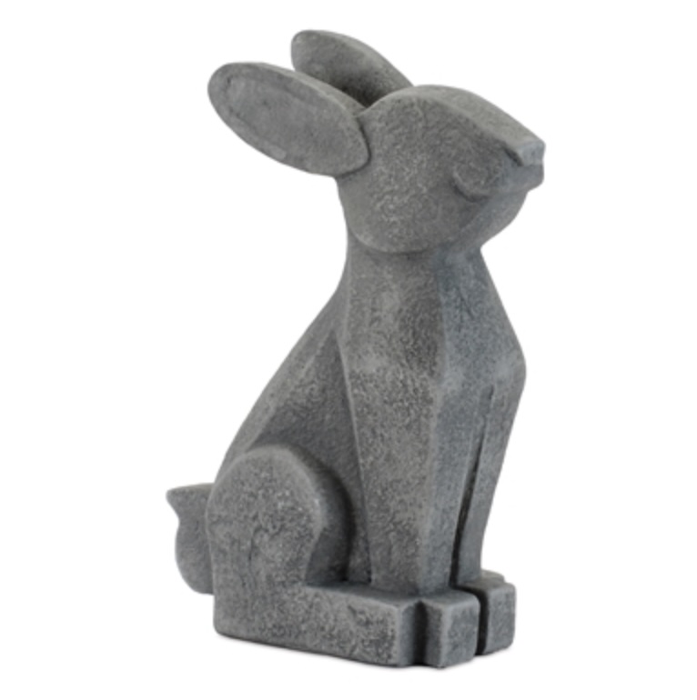 Grey Sitting Bunny 6"H