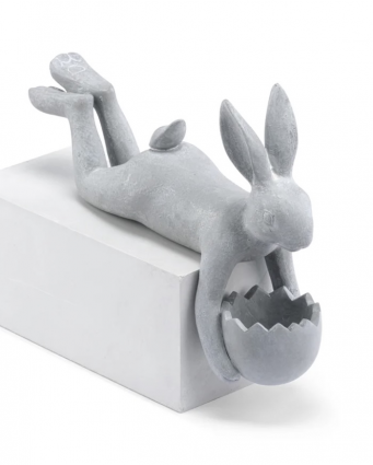 Bunny Lying Holding a Planter