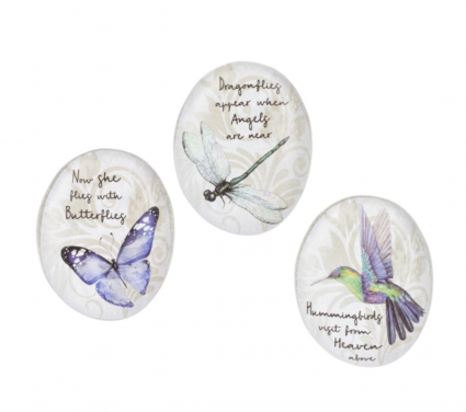 Bereavement Spiritual Winged Memory Stones 3"