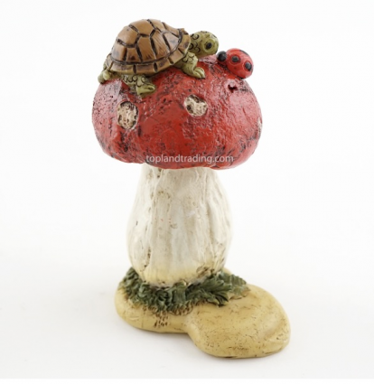 Fairy Garden Mini Turtle on Mushroom