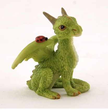 Mini Green Dragon with Ladybug