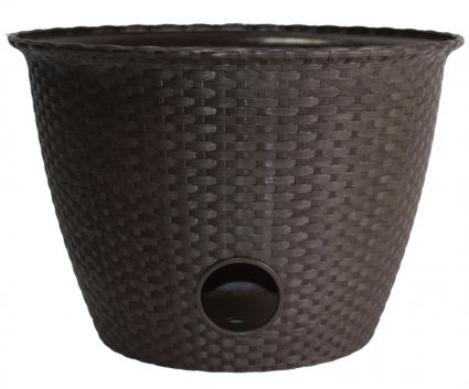 Brown Woven Garden Hose Pot 18"