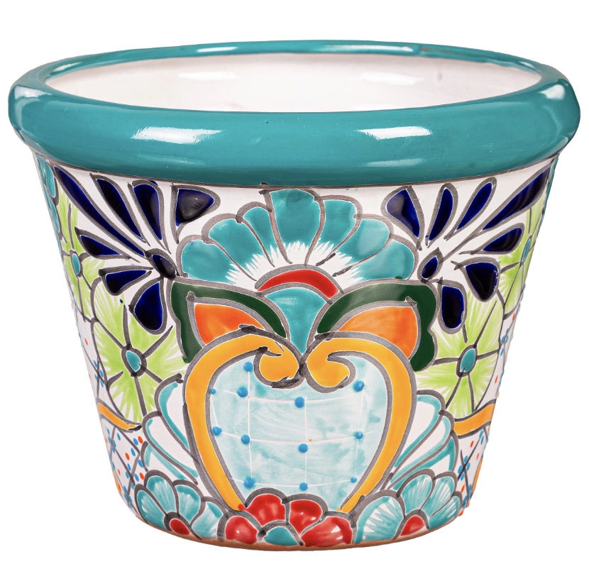 Large Teal Talavera Planter 9.5"