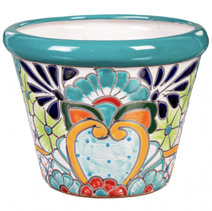 Large Teal Talavera Planter 9.5"