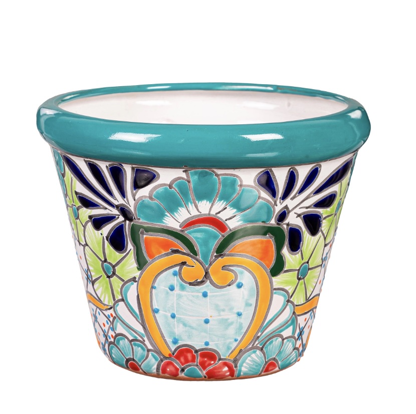 Small Teal Talavera Planter 8"