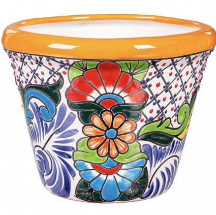 Large Orange Talavera Planter 9.5"