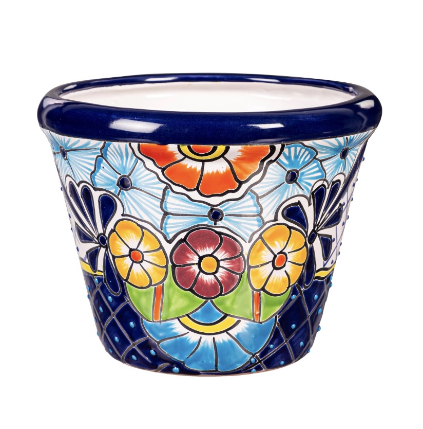 Small Blue Talavera Planter 8"