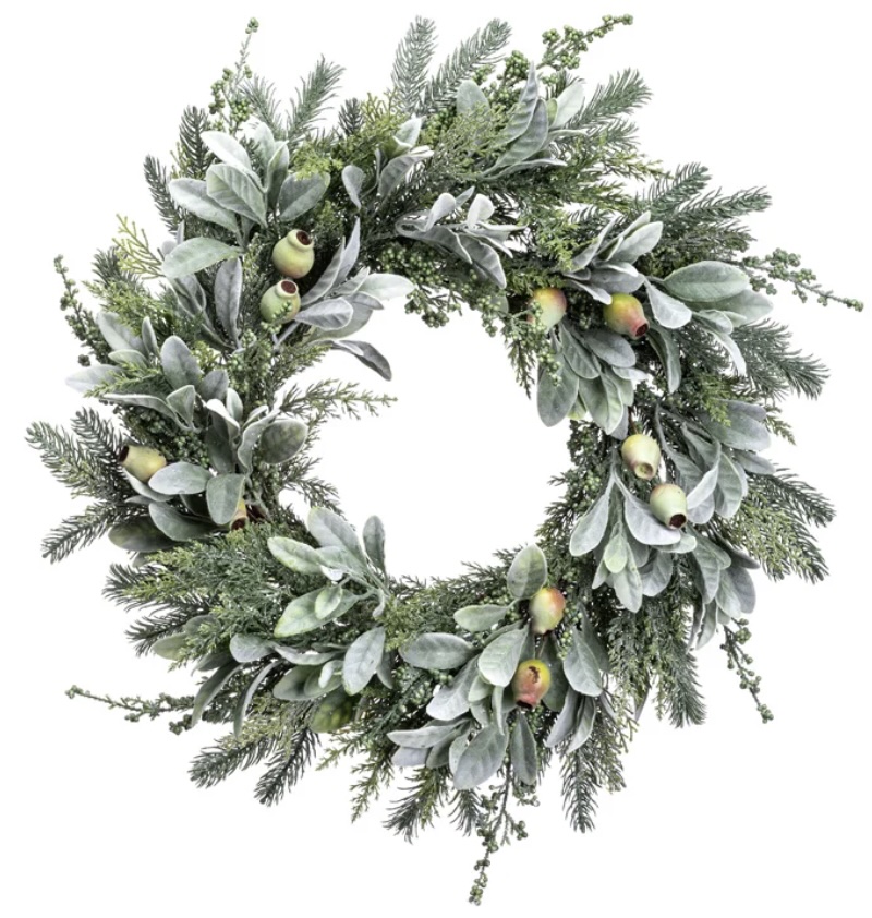 Light Green Mixed Foliage Berry Wreath