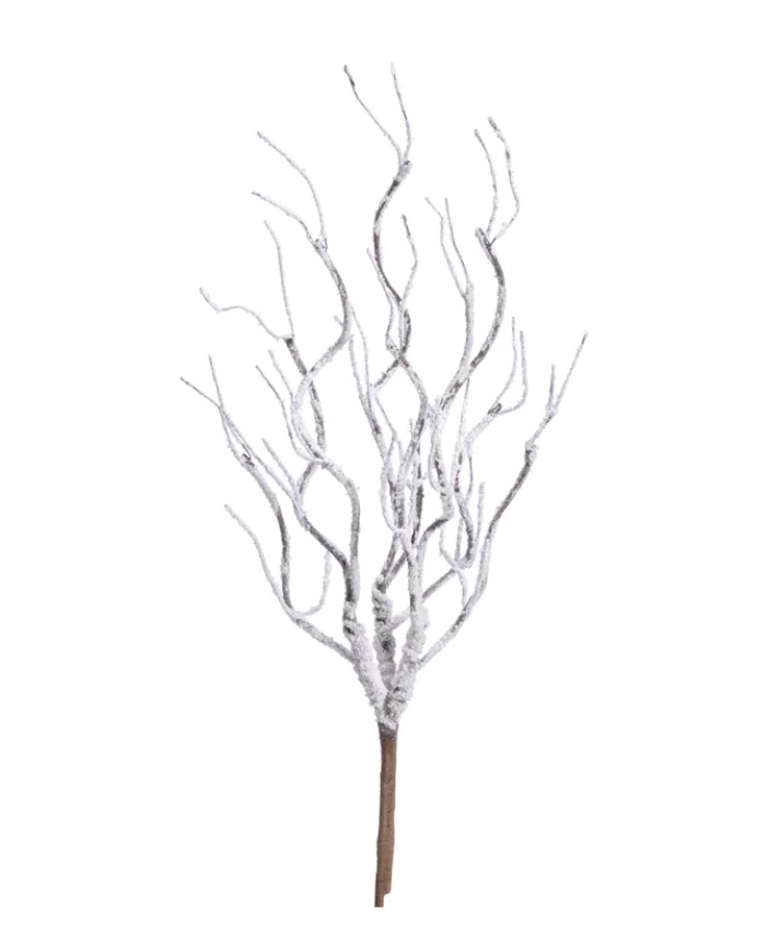Snowy Twisted Branch Spray 24"
