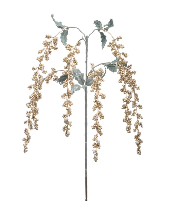 Metallic Champagne Berry Hanging Vine. 36"H