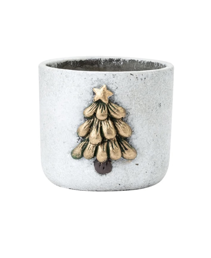 Distressed 3D Christmas Tree Planter 4.5"