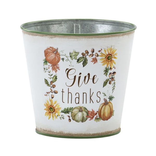 'Give Thanks' Fall Pot Cover 5"