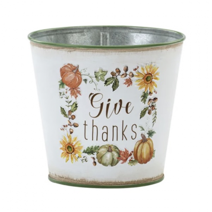 'Give Thanks' Fall Pot Cover 5"