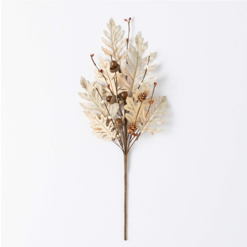 Cream Oak Leaf Pick  19.75"