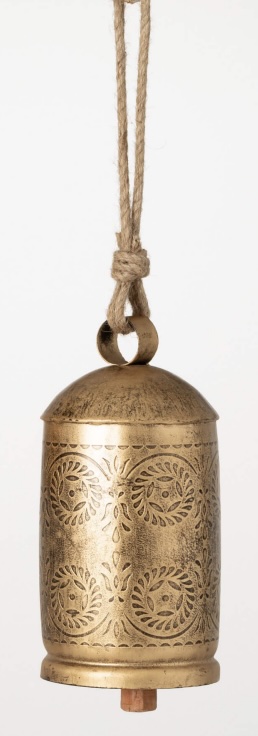 Embossed Gold Bell Ornament  9"H