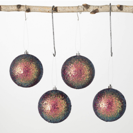 Red Glitter Ornament 4"