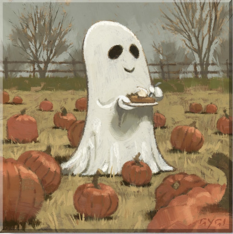 Ghost Holding a Pie Giclee Wall Art 9"