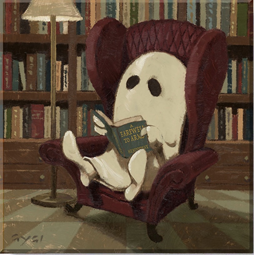 Reading Ghost Giclee Wall Art 9"