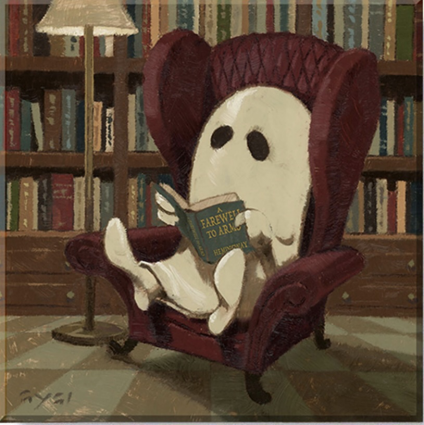 Reading Ghost Giclee Wall Art 9"