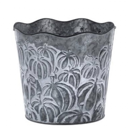Dark Grey Embossed Pumpkin Pot Cover