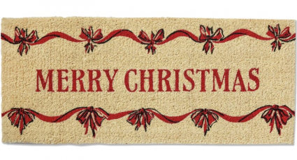 Merry Christmas Bows Estate Coir Doormat