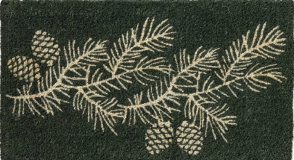 Winter Pinecones Coir Doormat