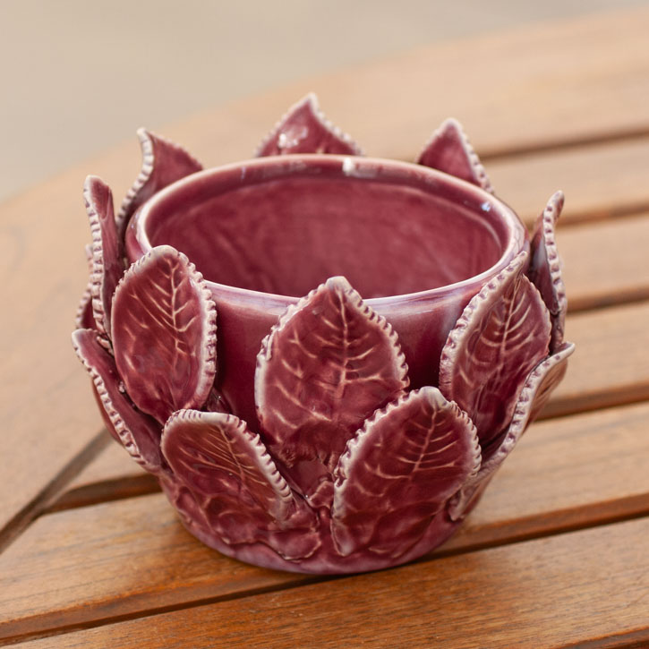 Rustic Red Leaf Pot
