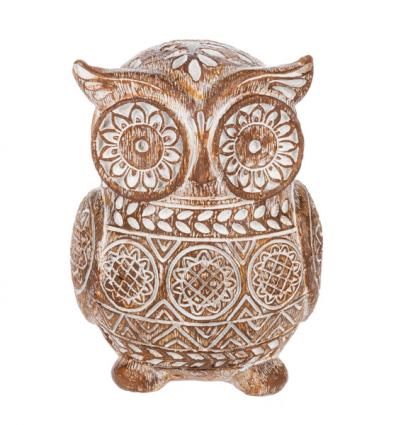 Carved Geo Pattern Owl