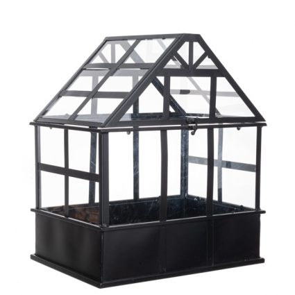 TERRARIUM, 15.5"W X 11"D BLACK