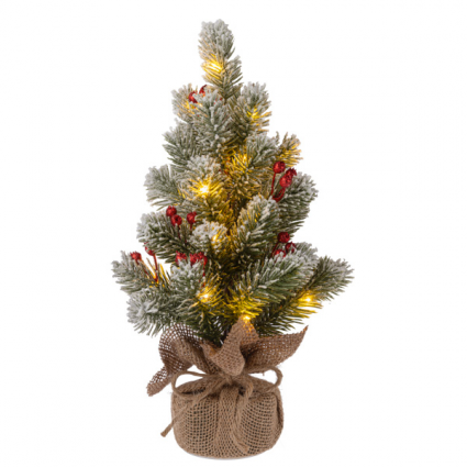 TREE, 14.5"H LIGHT-UP SNOWY PINE