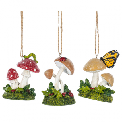 ORNAMENT, 3"H MUSHROOM ASORTMENT