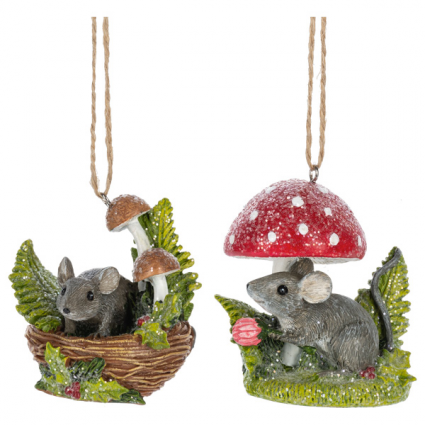 ORNAMENT, 2.5"H MOUSE ASORTMENT