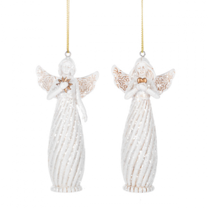 ORNAMENT, 4.25" ANGEL W/STAR AST