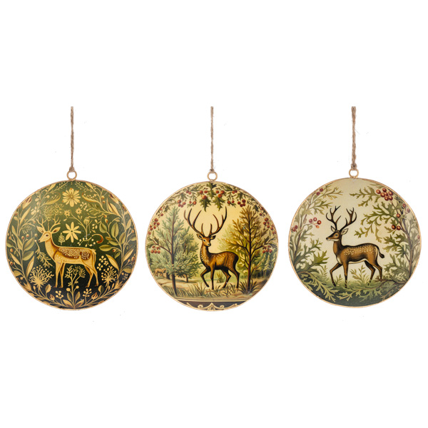 Stag Disk Ornament 5.5" (Sold Separately)