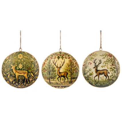 ORNAMENT, 5.5" STAG DISK ASORT